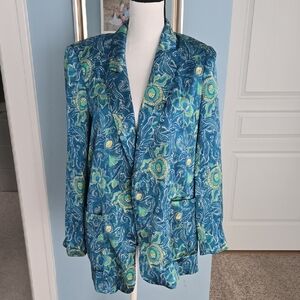 Zara Blue Floral Women's Blazer